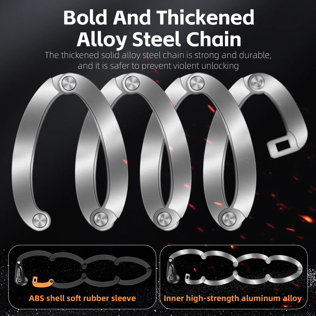 Heavy-Duty Alloy Steel Folding Bike Lock with 3 Keys F529351