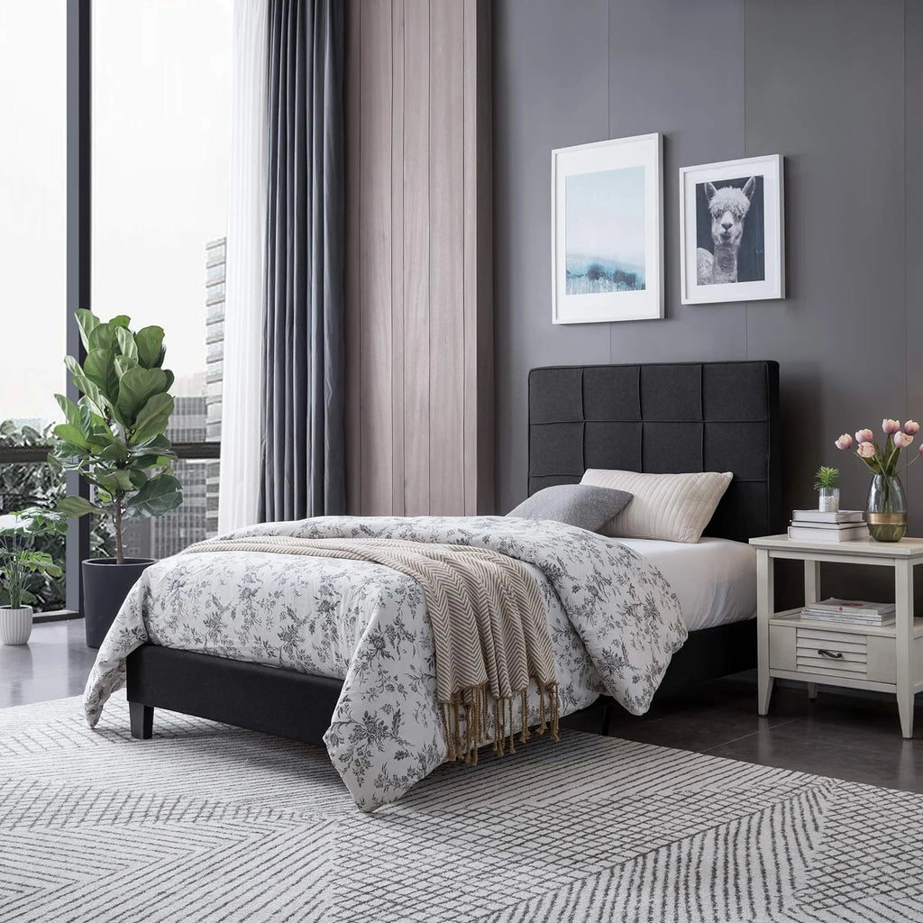 Contemporary Upholstered Platform Bed X2860