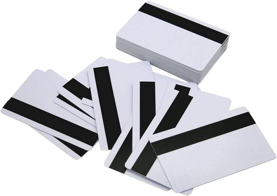 100 Pack White PVC Cards with HiCo Magnetic Stripe Y510306