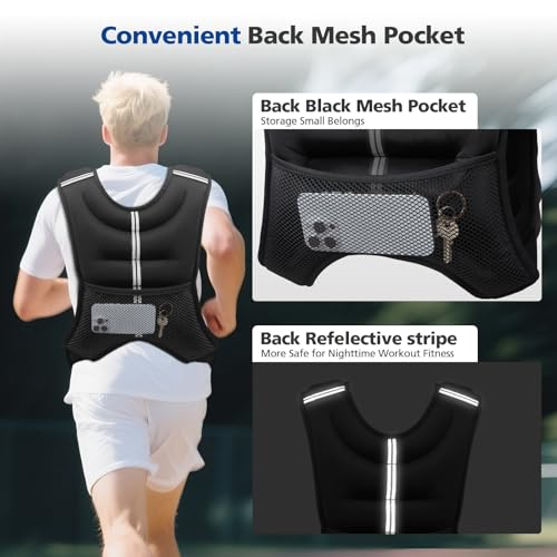 Weighted Vest with Reflective Stripe, Size Adjustable J25759