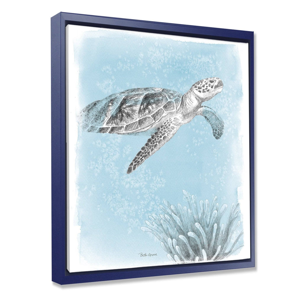 Grey Blue Framed Canvas Q626801