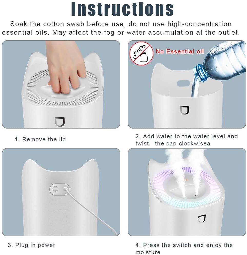 3L Cool Mist Humidifier with 2 Nozzle I340811