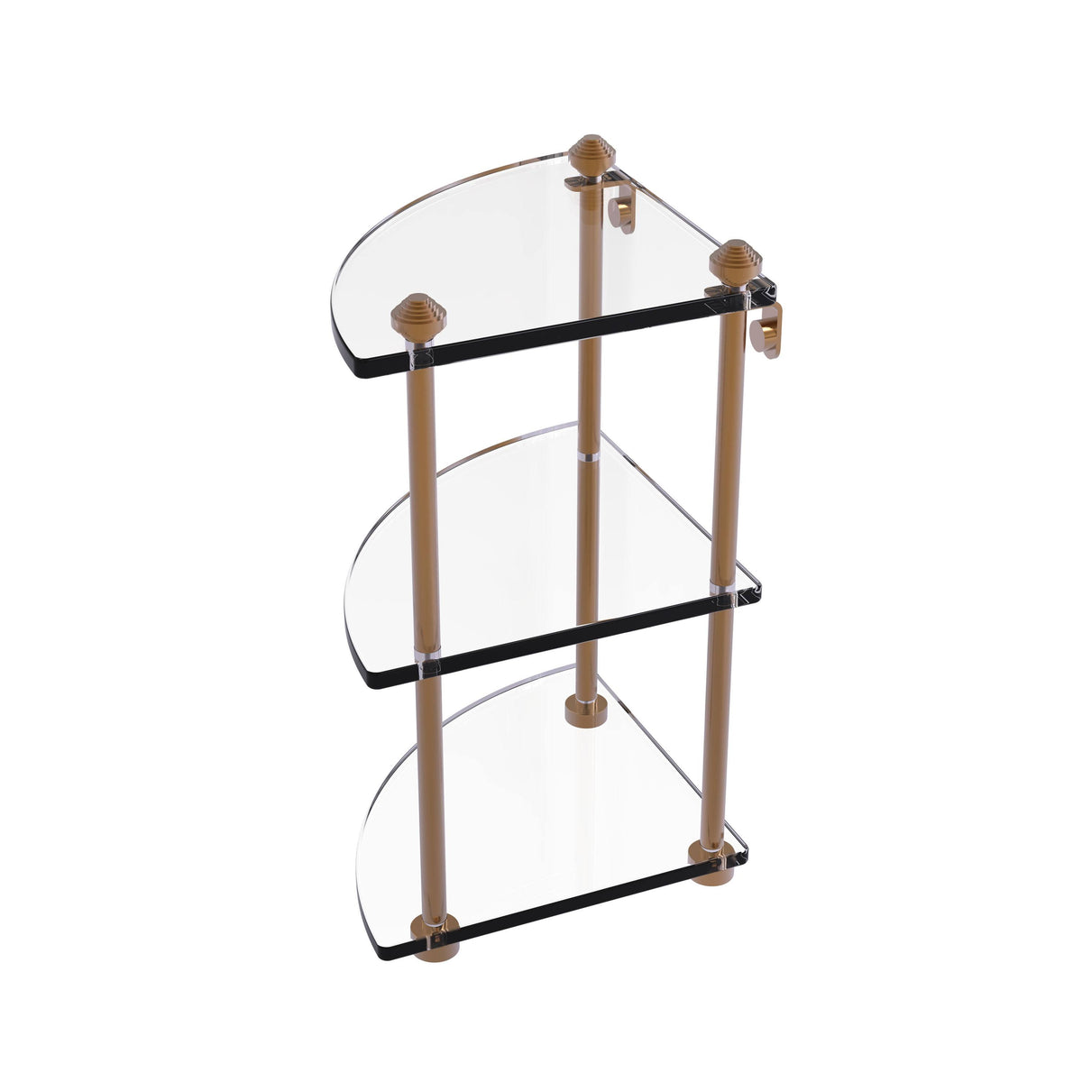 Three Tier Corner Glass Shelf - Brushed Bronze X35661