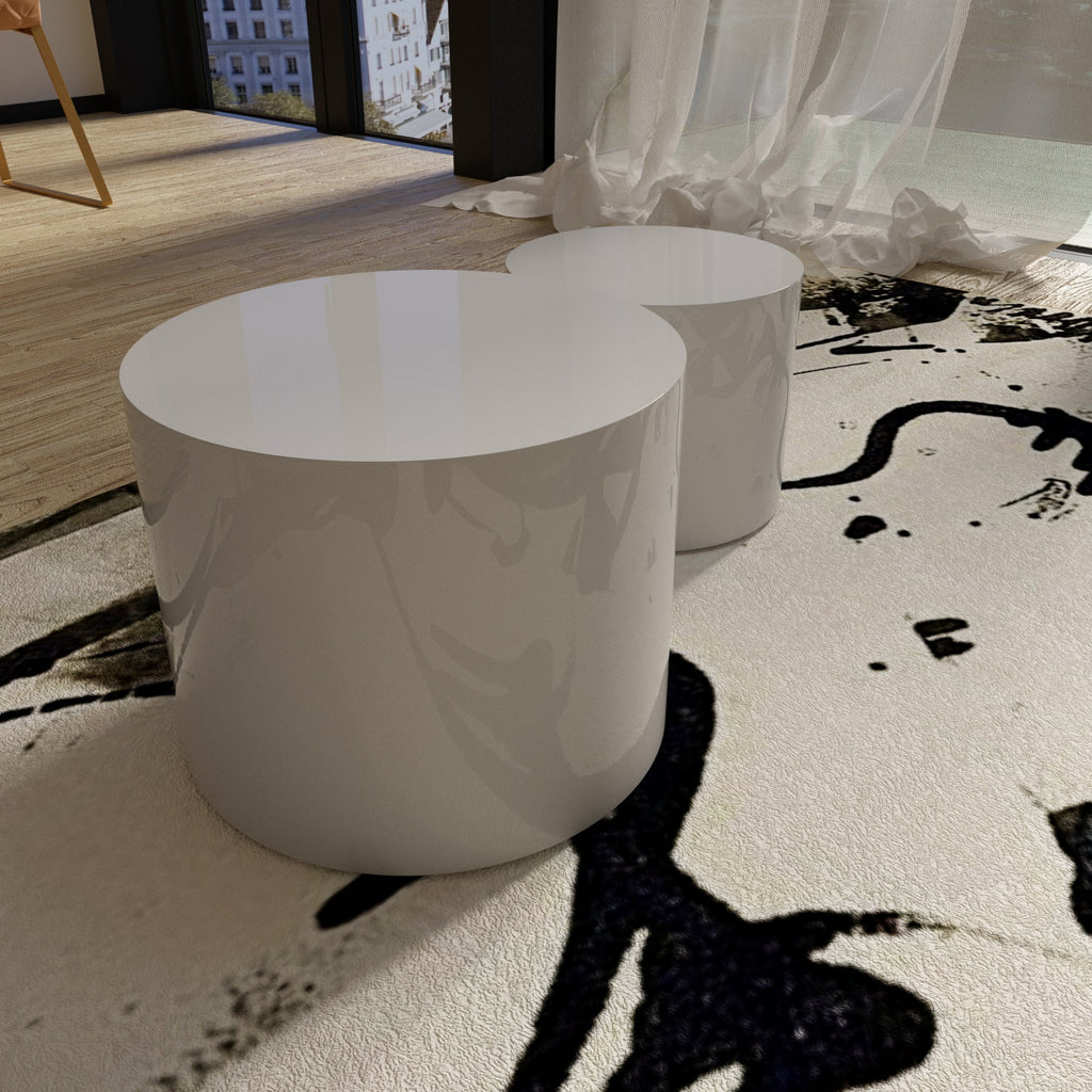 Set of 2 MDF Side Table Coffee Table End Table Nesting Table Z5018