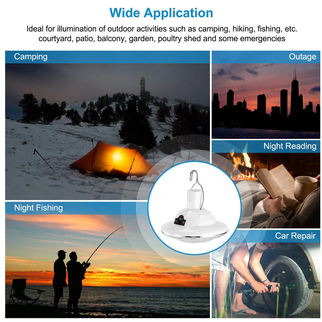Solar LED Camping Light 300LM Portable Lantern with Remote Control 3 Modes 6500K White F341