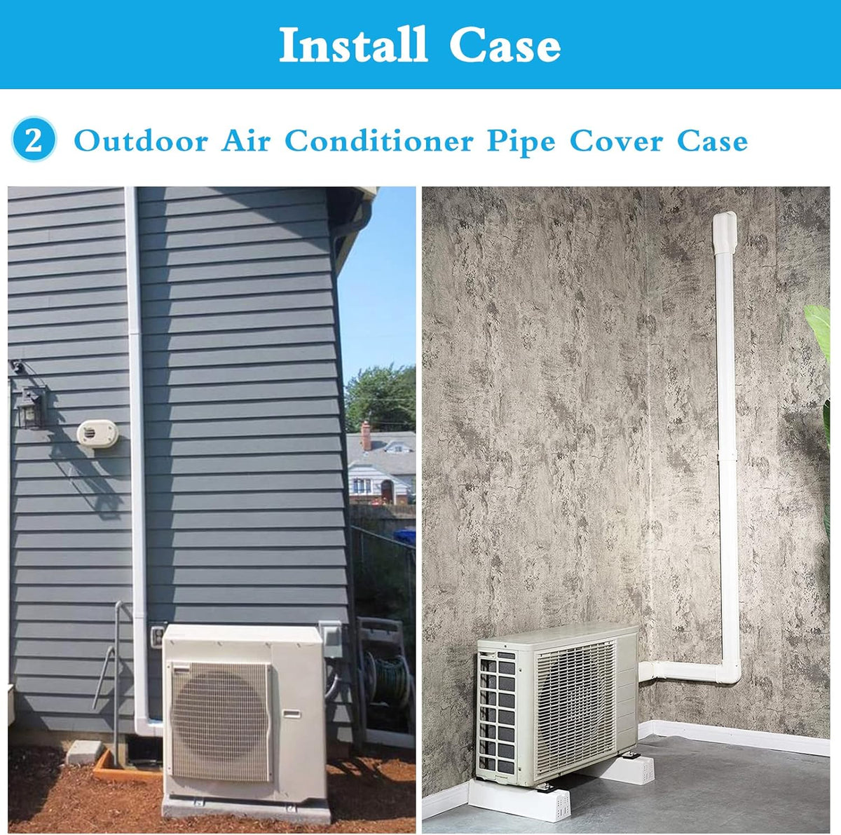 17Ft PVC Decorative Line Set Cover Kit for Ductless Mini Split Air Conditioners J6641