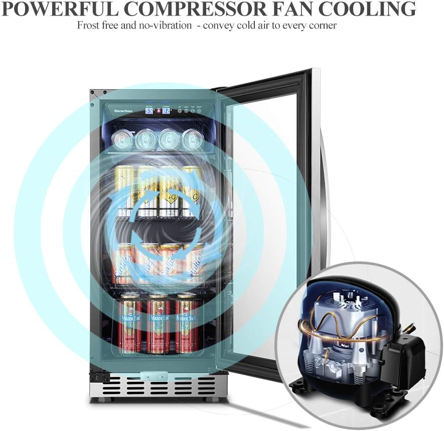 15 Inch Beverage Cooler Refrigerator with Glass Door F51073