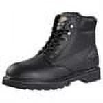 Black Leather Lace-Up Steel Toe Work Boots W223869