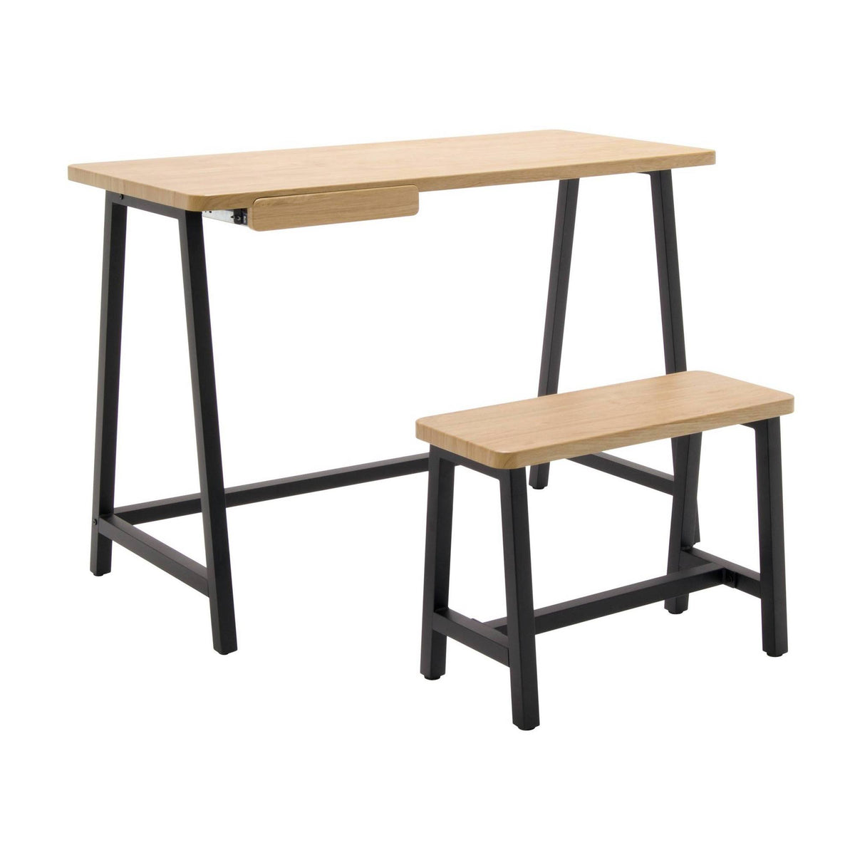 Ashwood Desk and Bench A219869