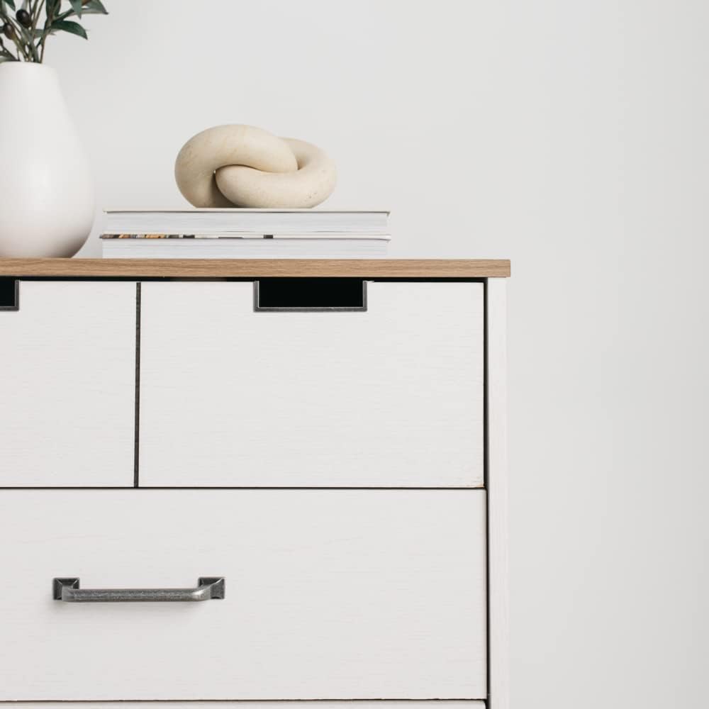 White 5 Drawer Wood Chest K4797