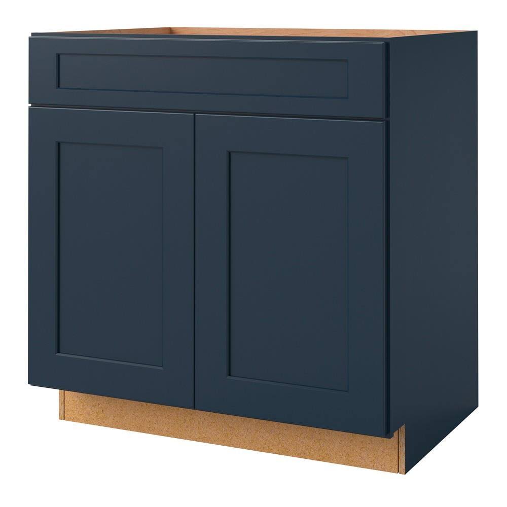 Navy Square Door Sink Base Cabinet W250