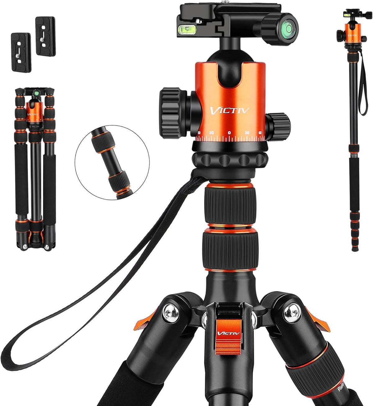 Compact Aluminum Camera Tripod with 360 Degree Ball Head J515
