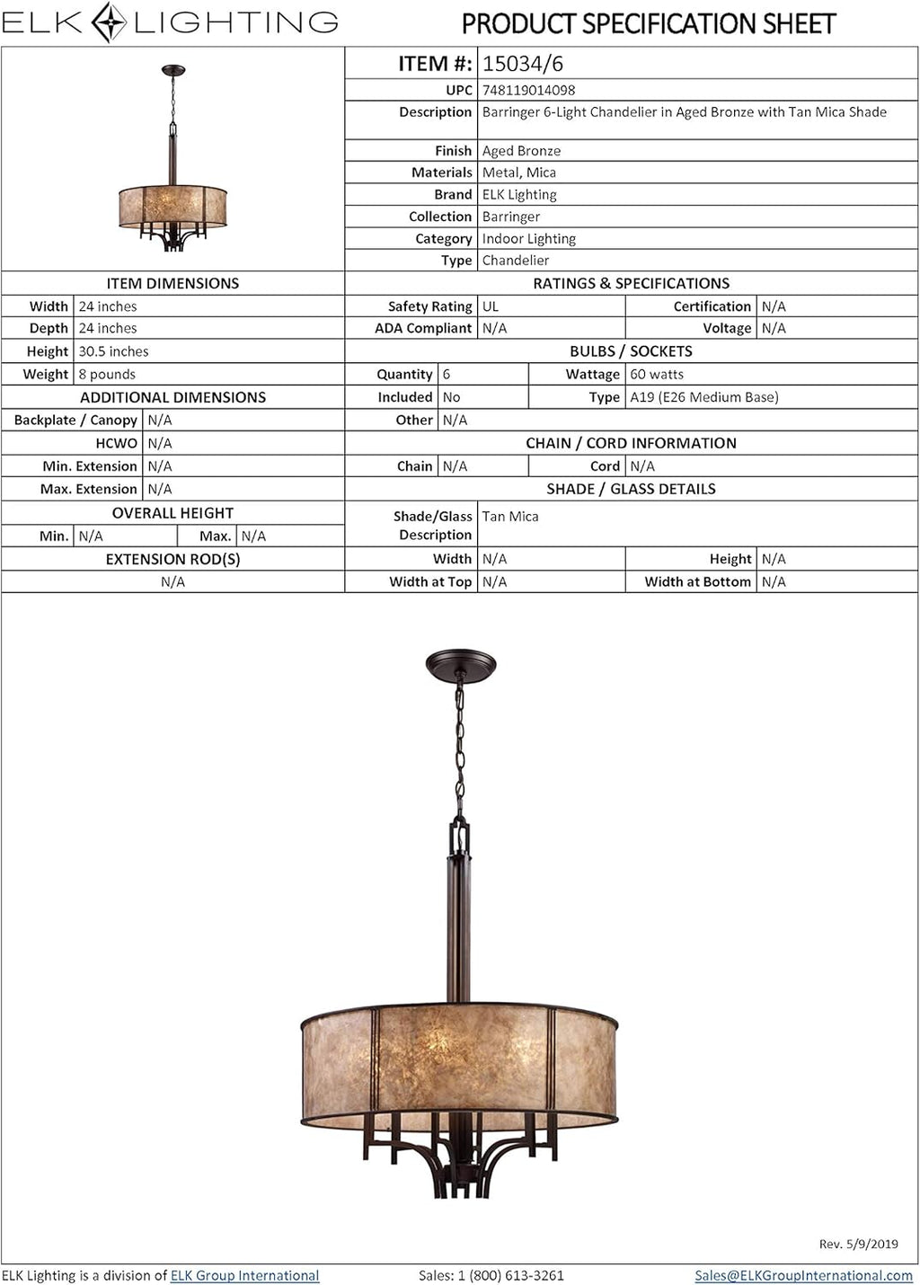 6-Light Pendant F7206