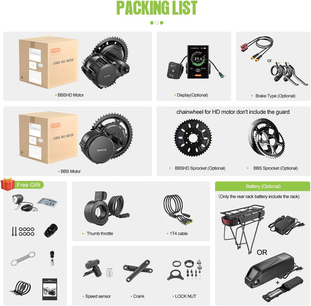 48V 750W Mid Drive Ebike Conversion Kit with 42T Chainring and 800S Display S191