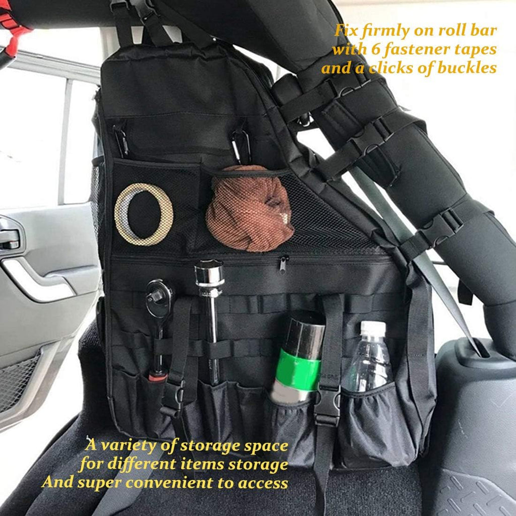 Roll Bar Storage Bag Multi-Pockets Saddle Bag Organizer W73783