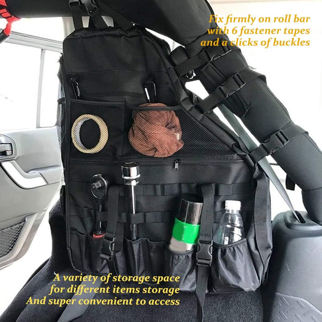 Roll Bar Storage Bag Multi-Pockets Saddle Bag Organizer W73783