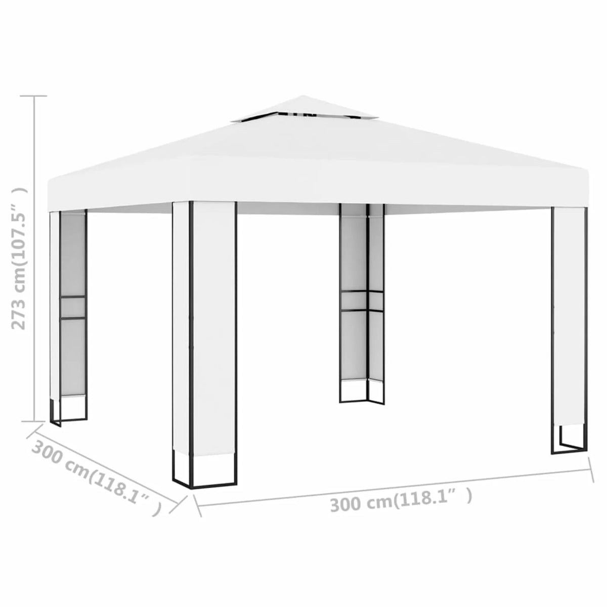 White Steel Frame Party Tent Gazebo Canopy 9.8ft x 9.8ft J110409