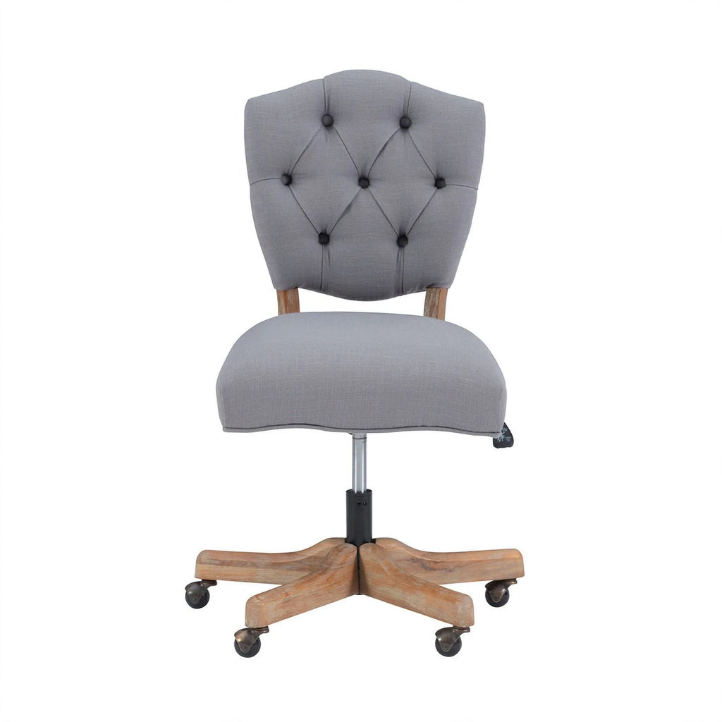 Gray Wood Upholstered Swivel Office Chair P400