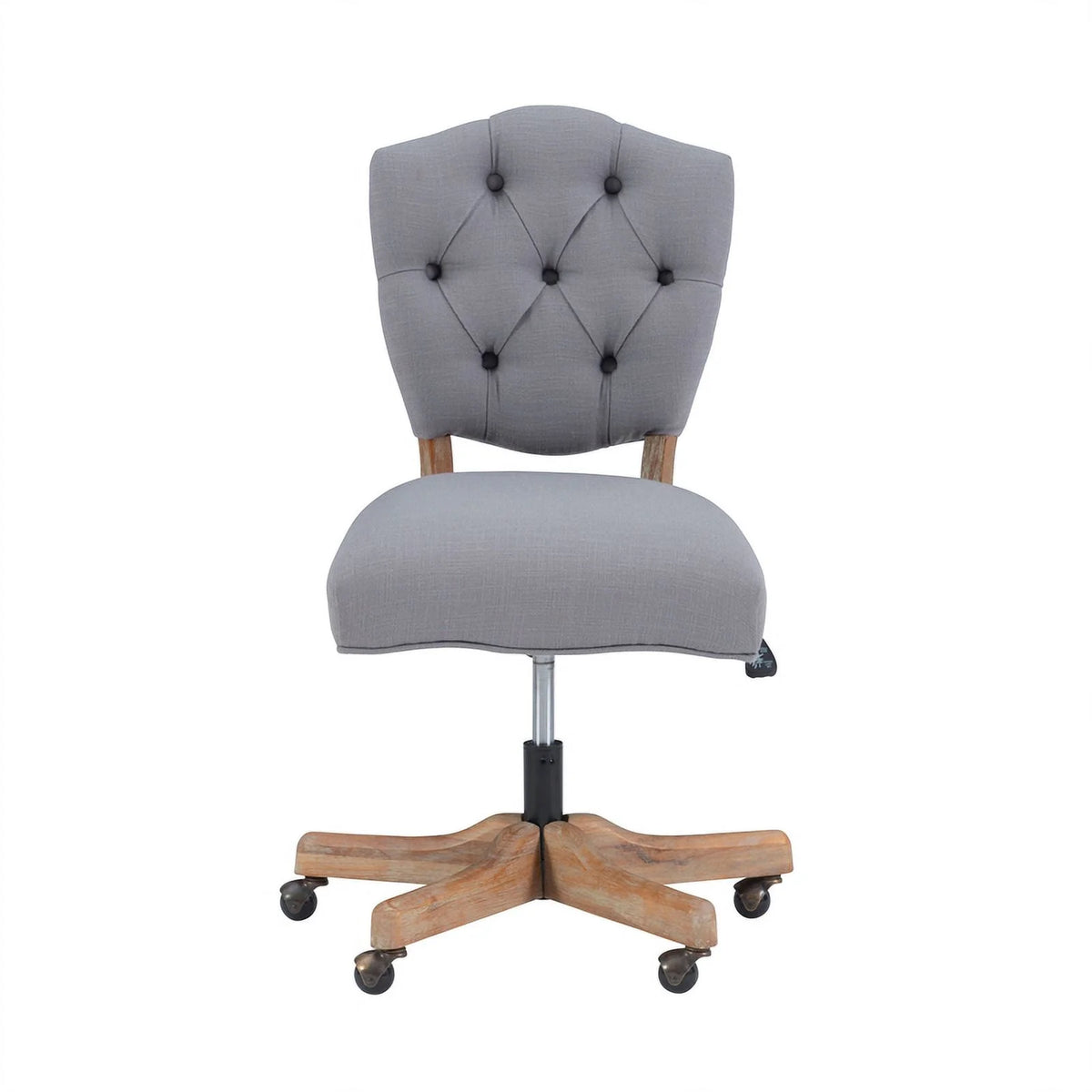 Gray Wood Upholstered Swivel Office Chair P400