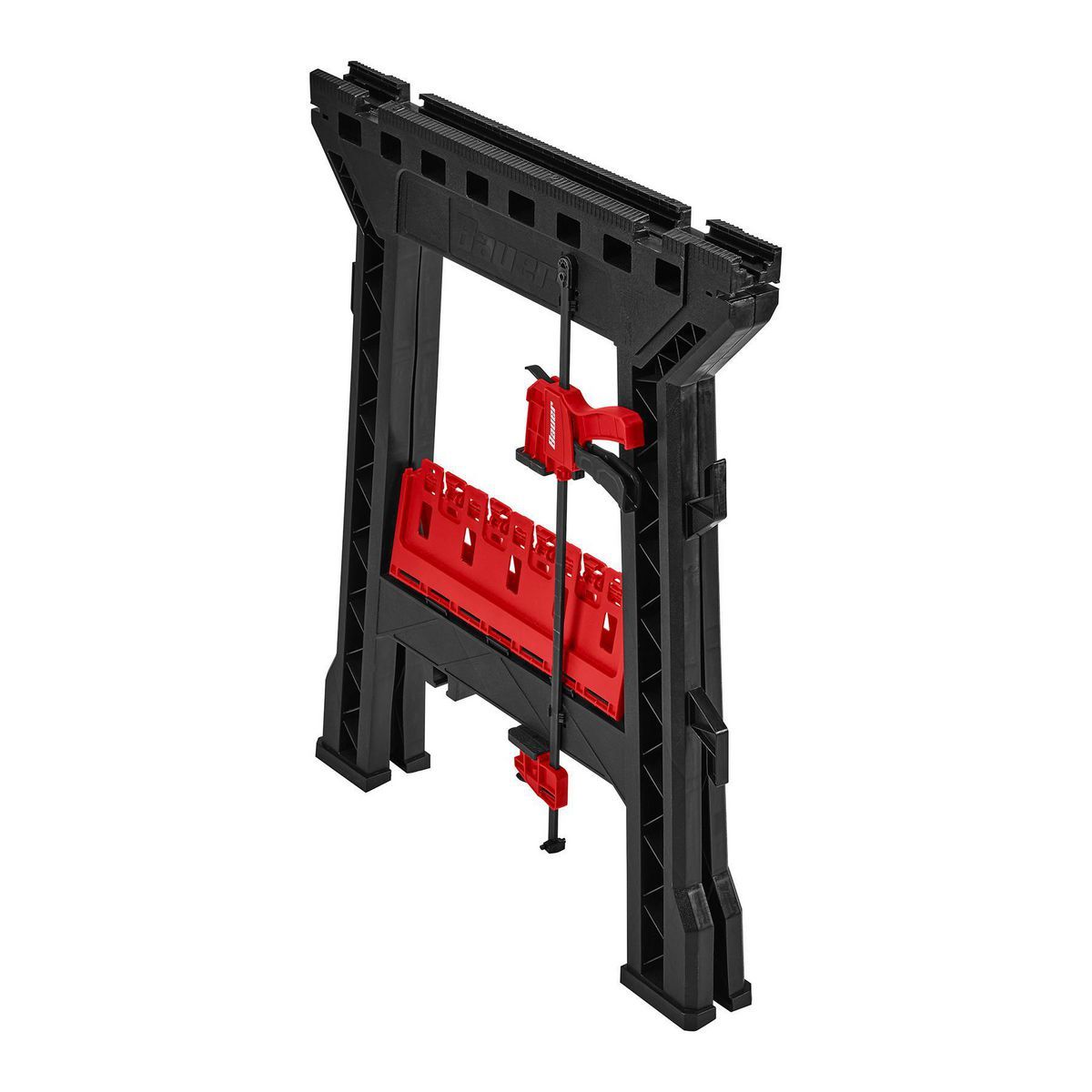 Polypropylene Folding Sawhorse with Bar Clamp, 500 lb. Capacity E504972