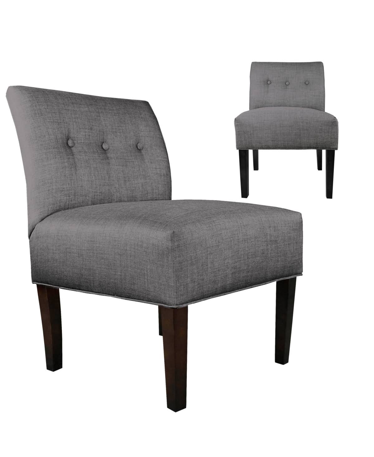 Grey Button Tufted Accent Chair L2000