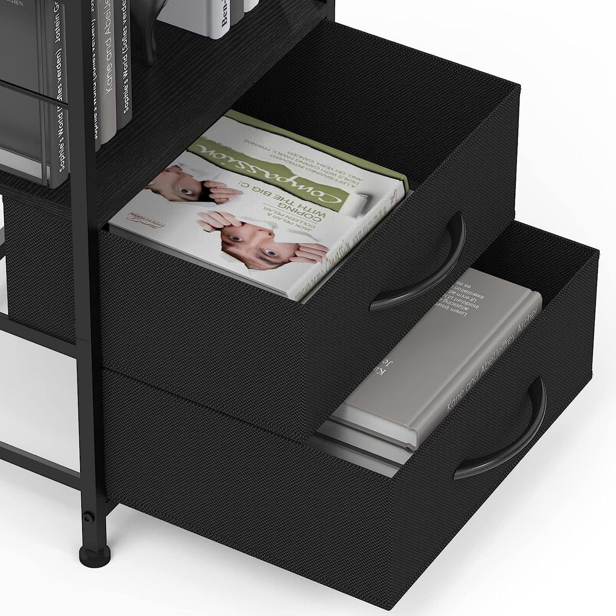 Brown Wood Nightstand with 2 Drawers and Open Shelf C988042
