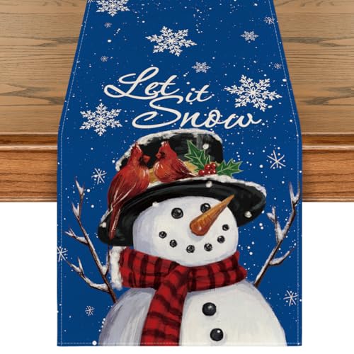 Red Snowman Winter Table Runner 13x72 Inch N1906