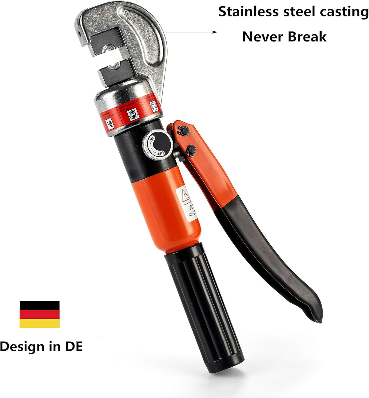10 Ton Hydraulic Cable Crimper Hand Tool with 8 Pairs Dies and Cable Cutter T471