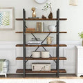 Industrial Bookcase with Rustic Wood and Metal Frame Q477
