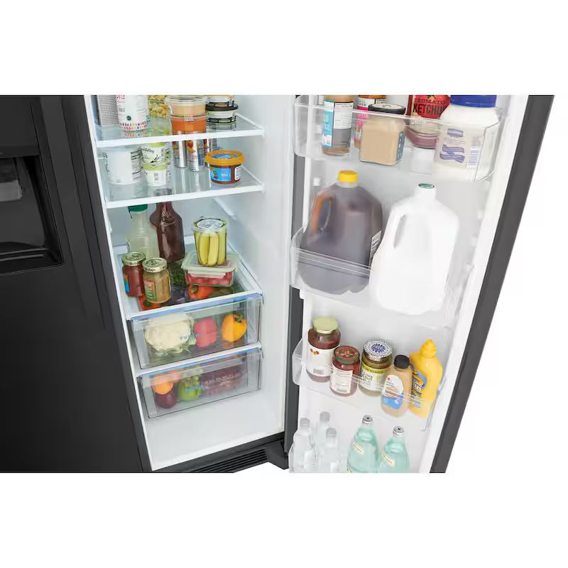 36 in. 25.6 cu. ft. Black Stainless Steel Side by Side Refrigerator P369