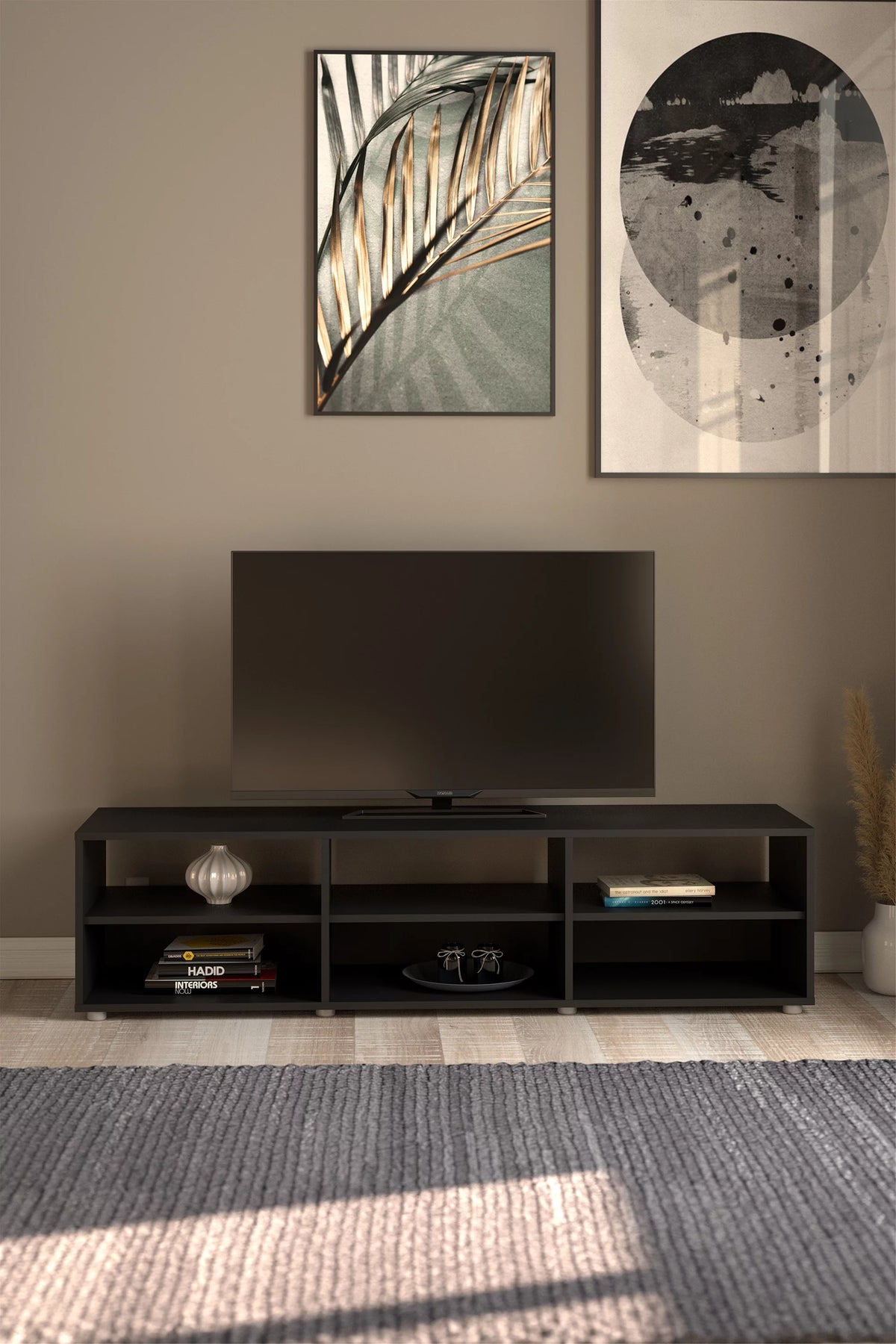 White 6 Shelf TV Stand P3535