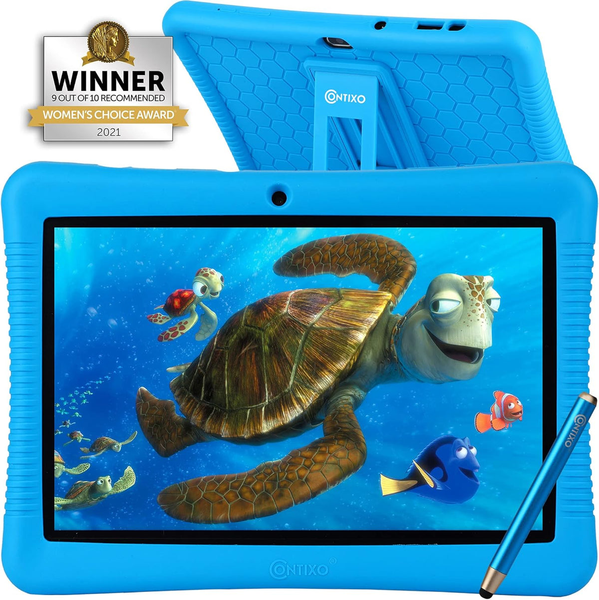 10-inch HD Kids Tablet with Camera, Parental Control, Android 10, 32GB, WiFi, Blue J4137