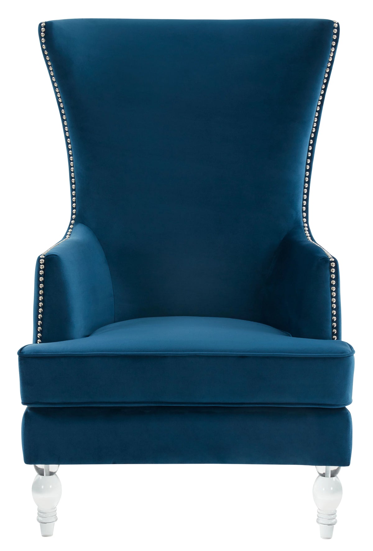 Navy Velvet Wingback Chair T928