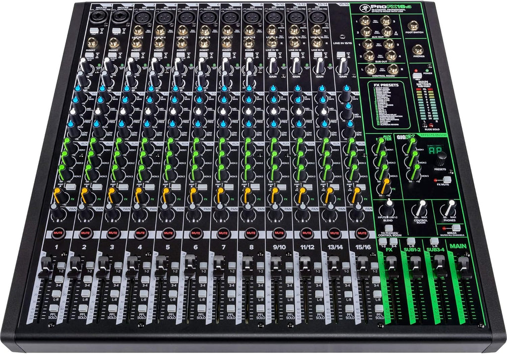 16-Channel Unpowered Mixer with TRS Cable, XLR Cable, Adapter and Microfiber Cloth R638509