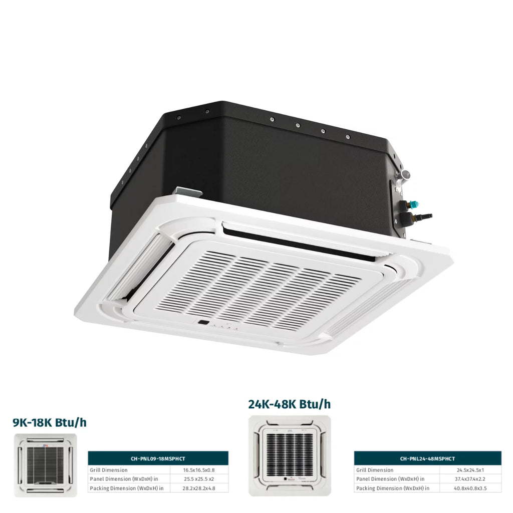 24000 BTU 230V Ceiling Cassette Mini Split Heat Pump Air Conditioner W589655