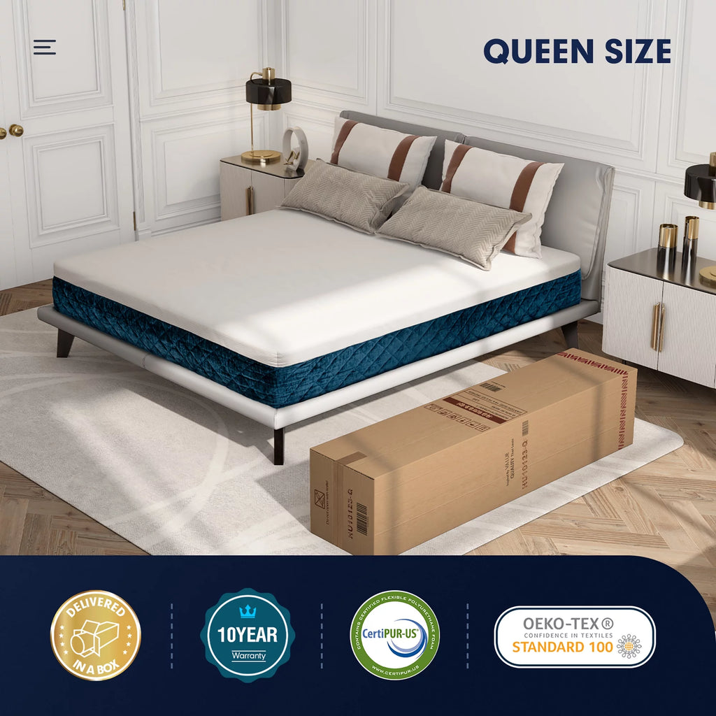 10'' Plush Gel Memory Foam Hybrid Mattress Full E268