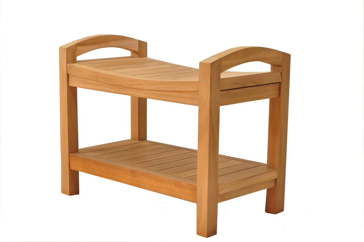 Teak Wood Shower Seat 24" Outdoor Bench S28620