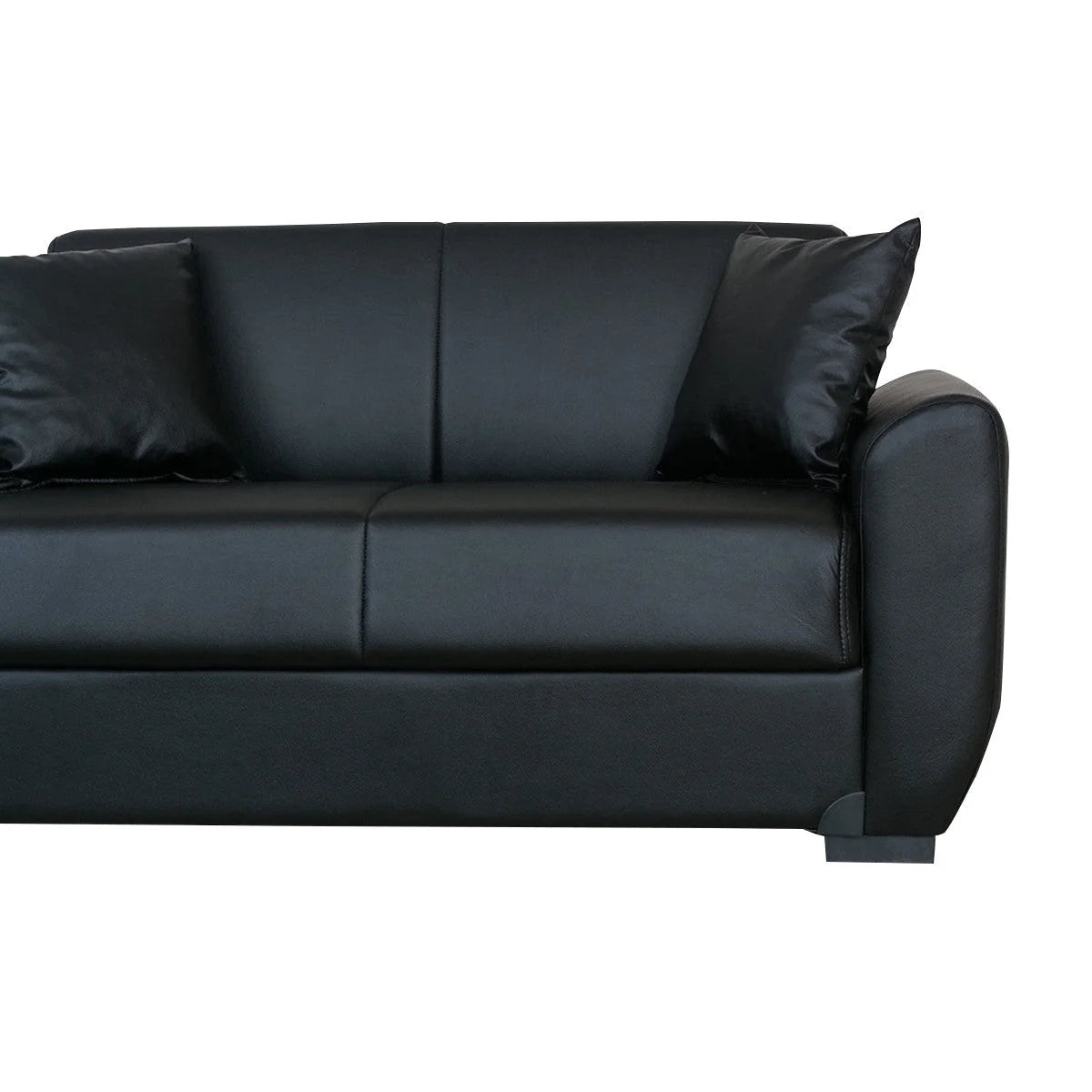 Black PU Leather Loveseat T52716