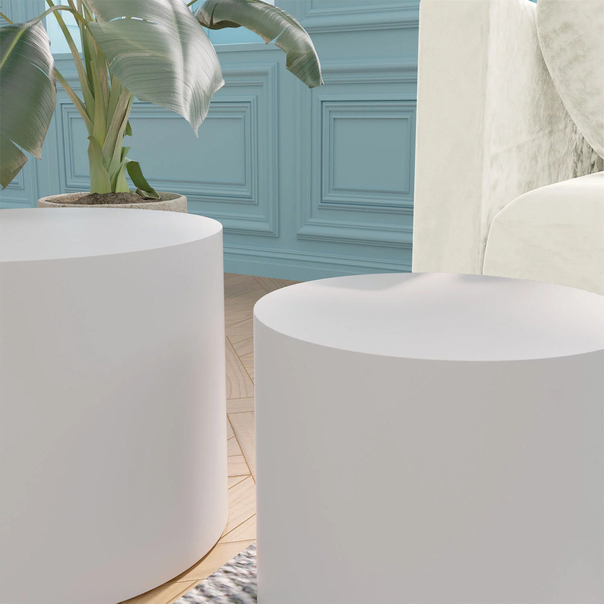 Set of 2 MDF Side Table Coffee Table End Table Nesting Table Z5018