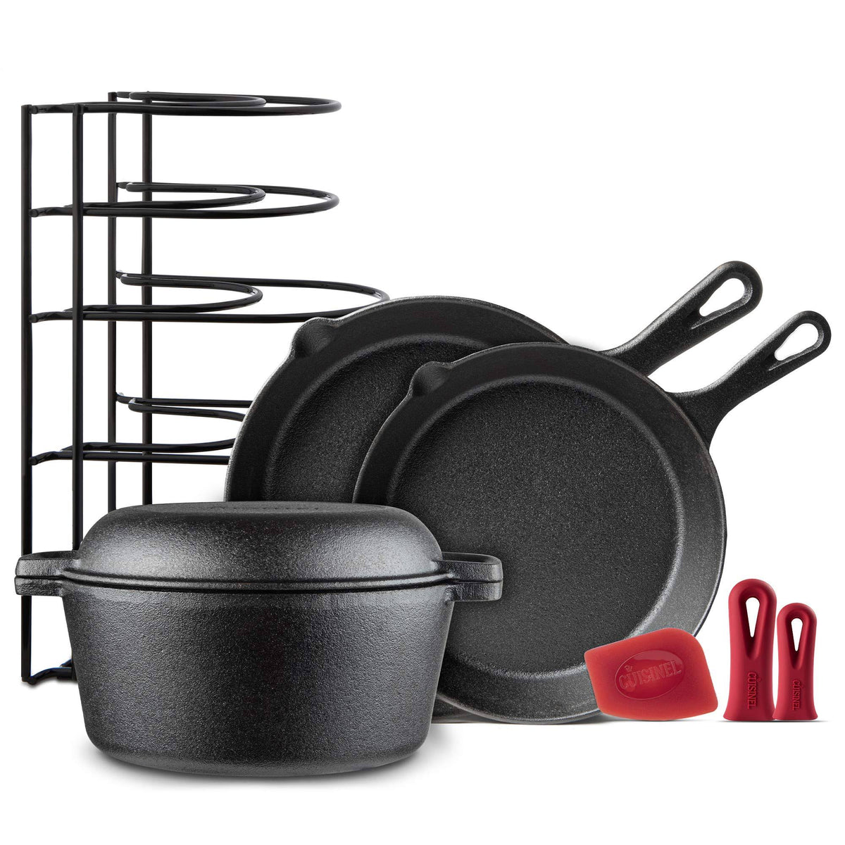 5 Piece Pre Seasoned Cast Iron Cookware Set C63058