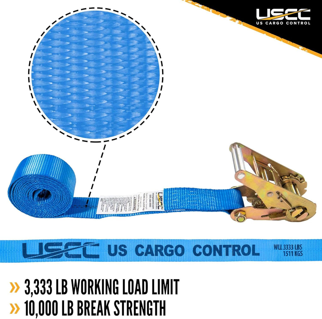 Blue 2 Inch x 20 Foot Ratchet Straps 2 Pack P19933