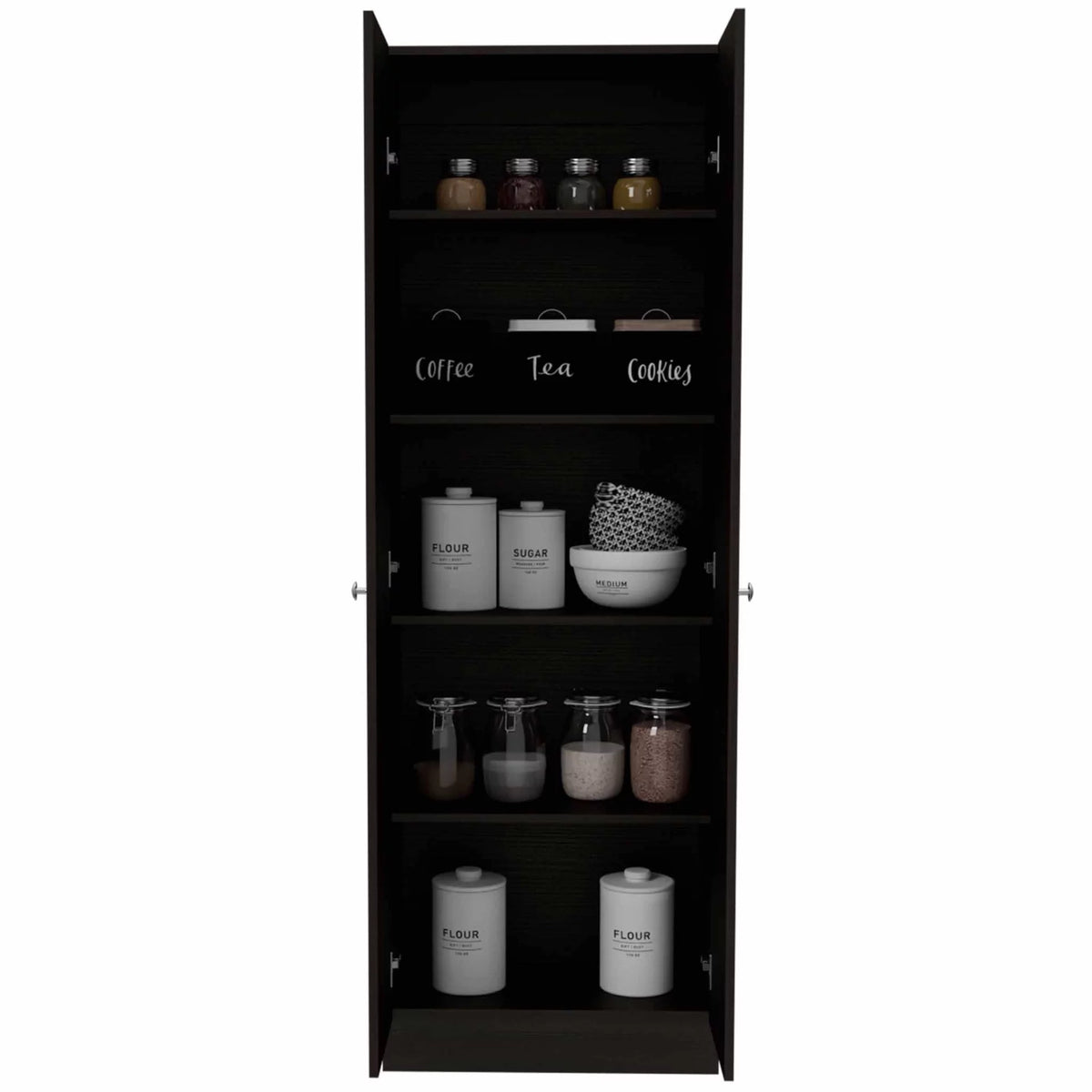 Dark Brown & Black Double Door Cabinet M229511