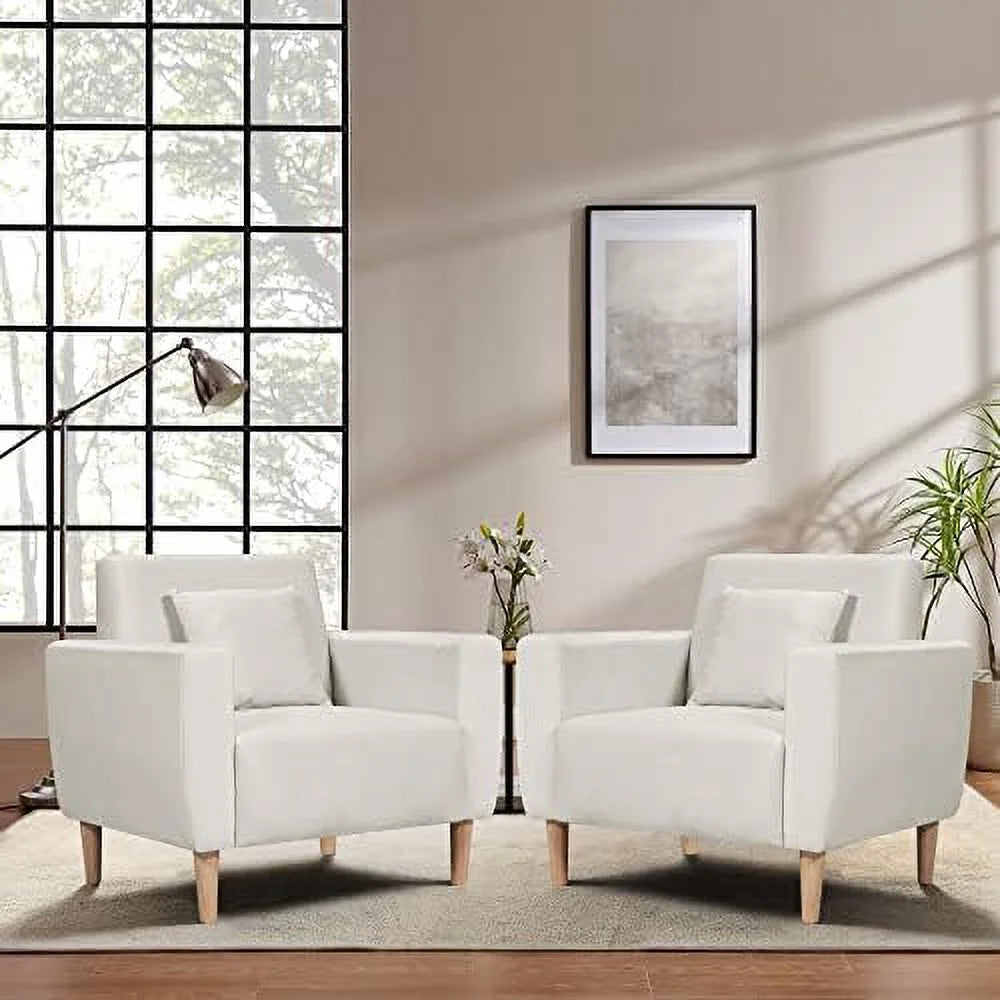 Gray Polyester Accent Chair with Toss Pillow M348