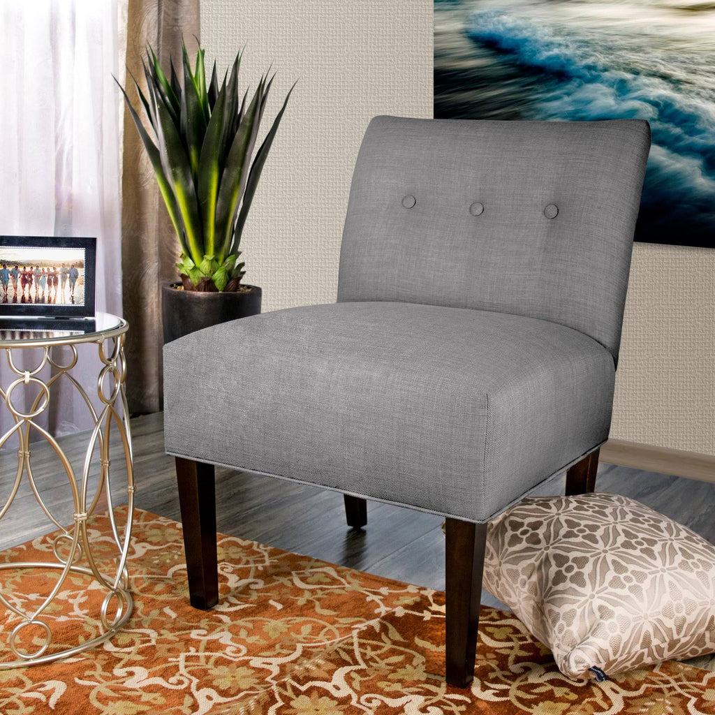 Grey Button Tufted Accent Chair L2000