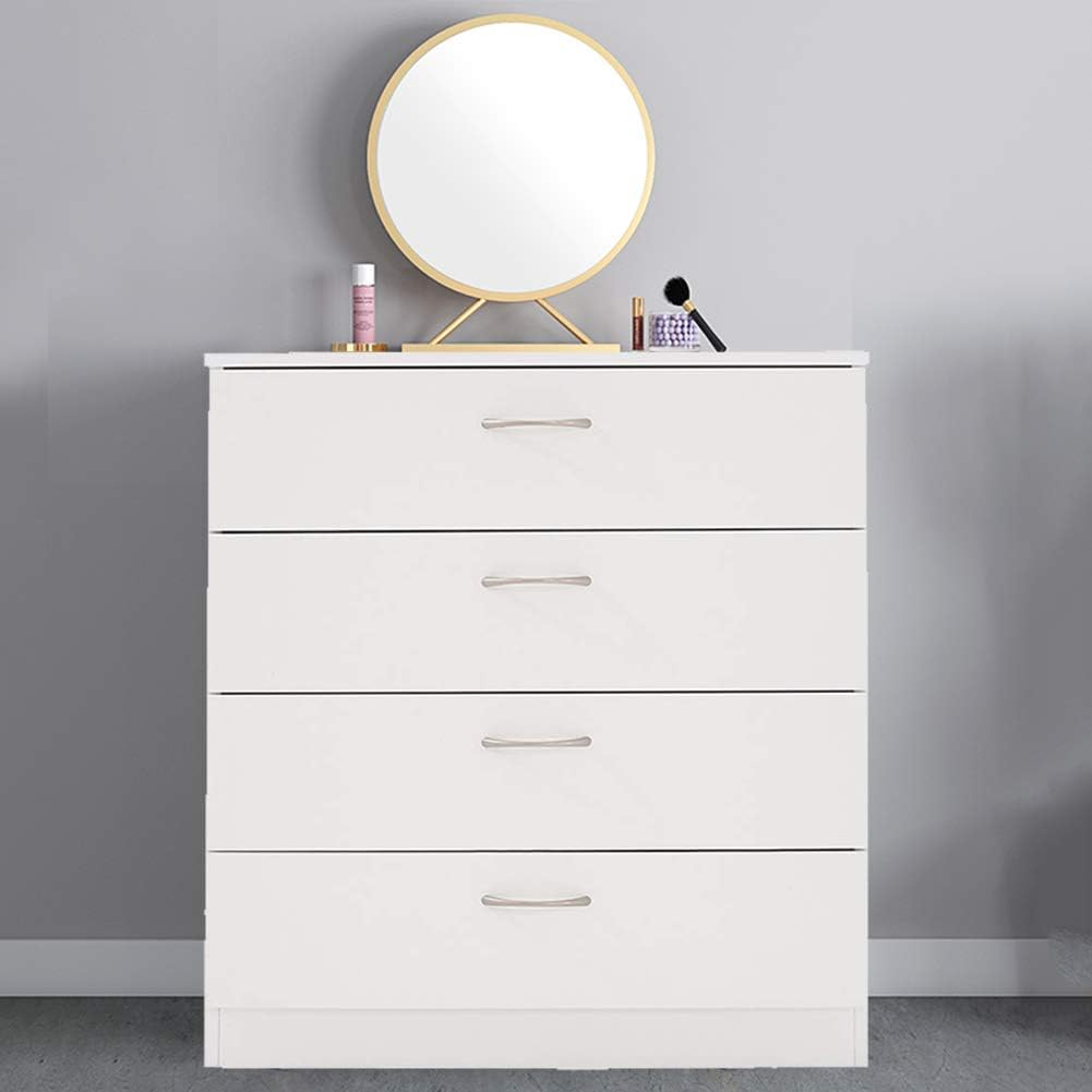 White 7 Drawer Wooden Chest Dresser with Wheels E999510