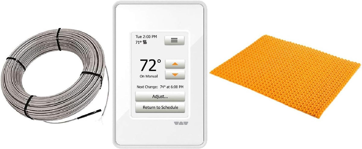 120V 64SqFt Radiant Floor Heating Kit with Thermostat and Membrane J3624