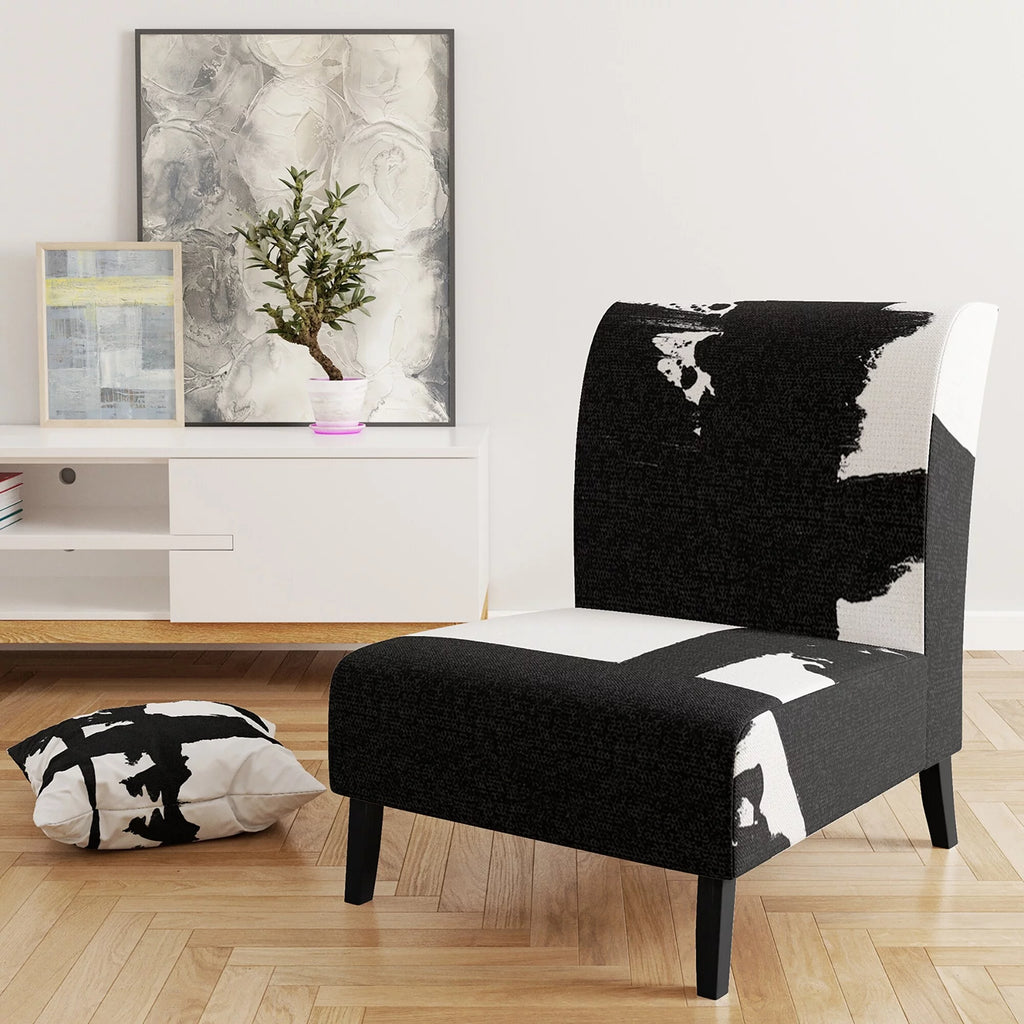 Black & White Upholstered Modern Accent Chair P452656