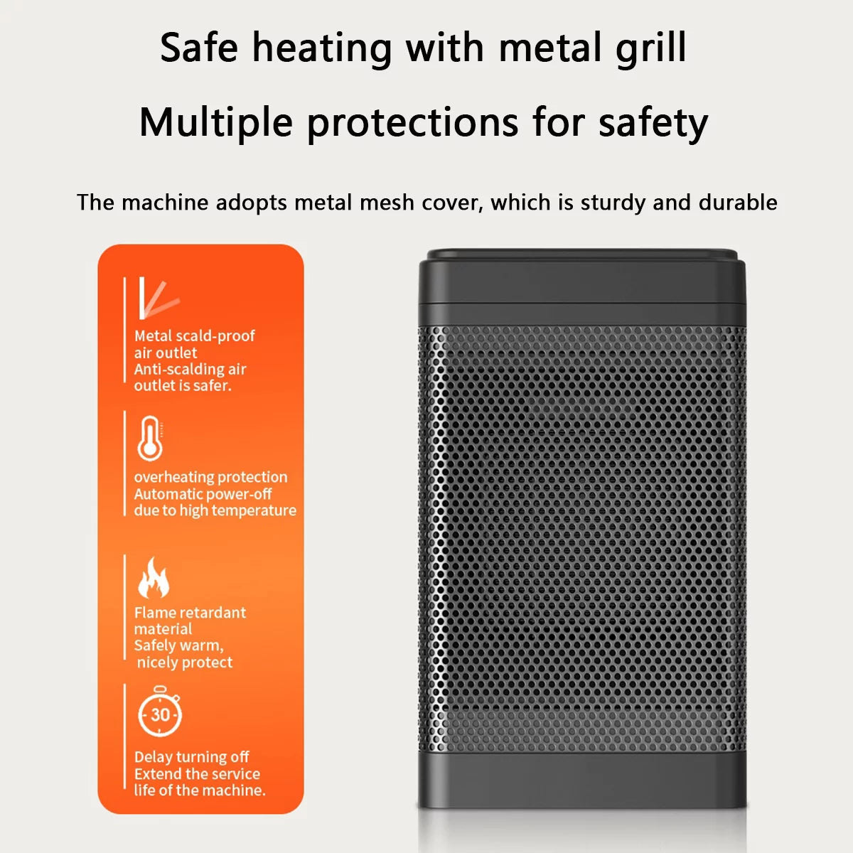 1500W Portable Electric Heater with Thermostat, Timer and Remote J12576