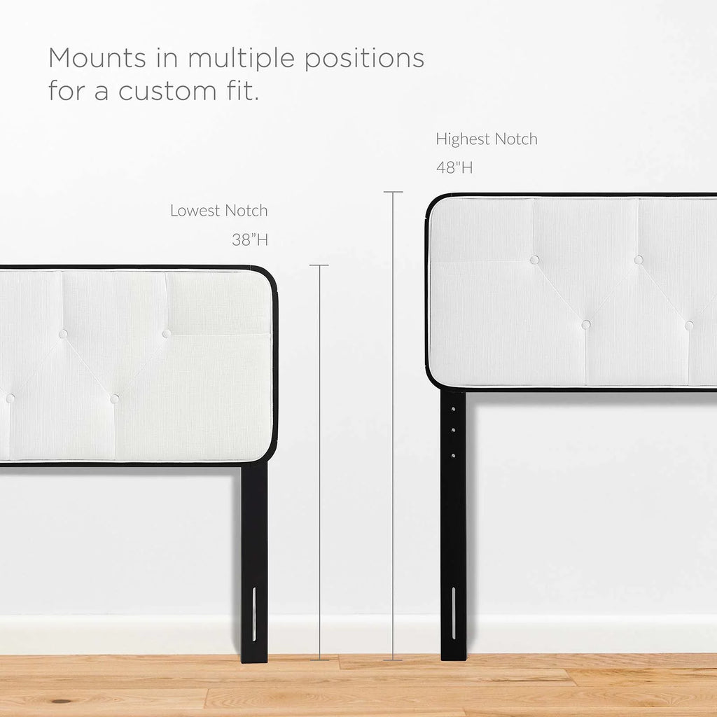 Tufted Twin Fabric and Wood Headboard P505