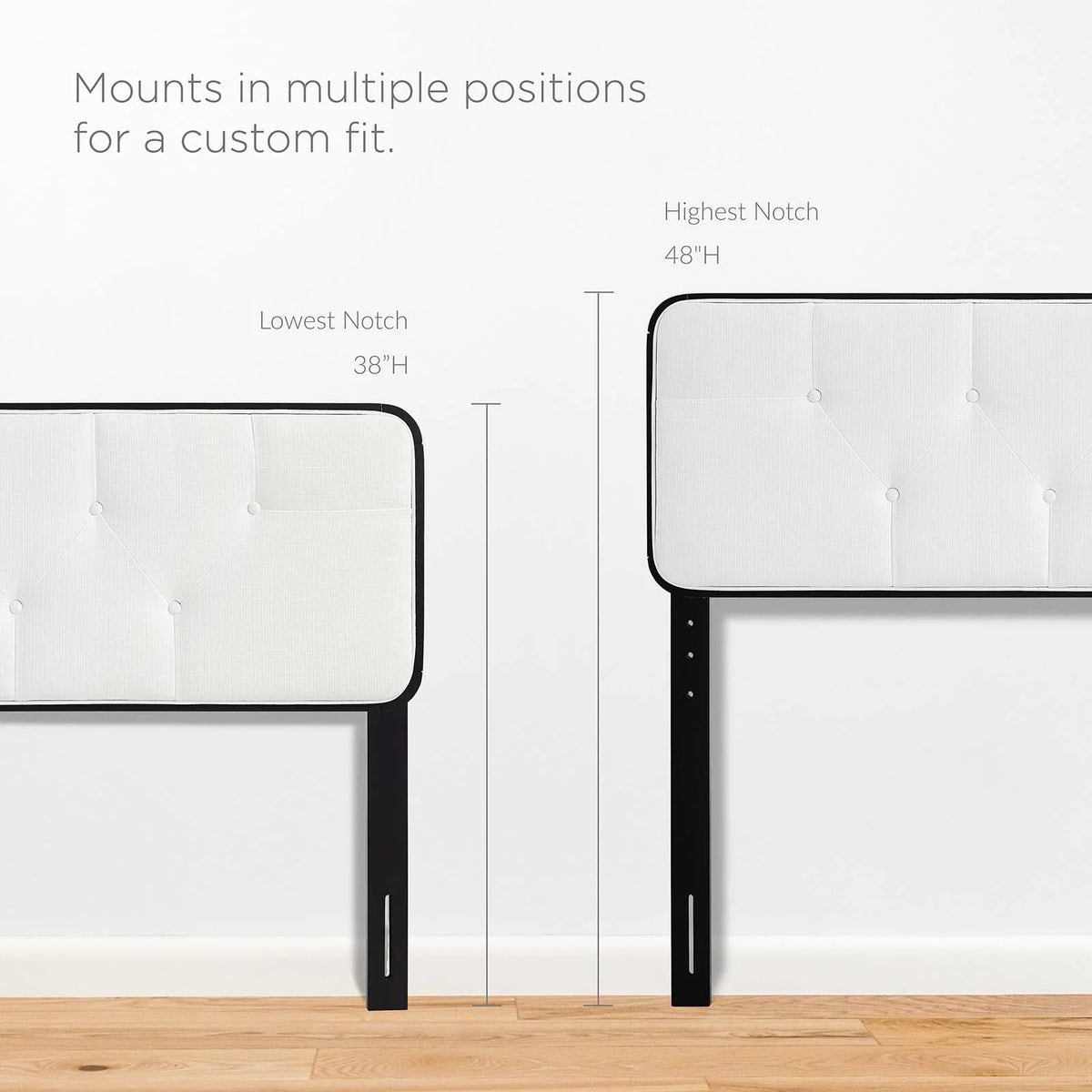 Tufted Twin Fabric and Wood Headboard P505